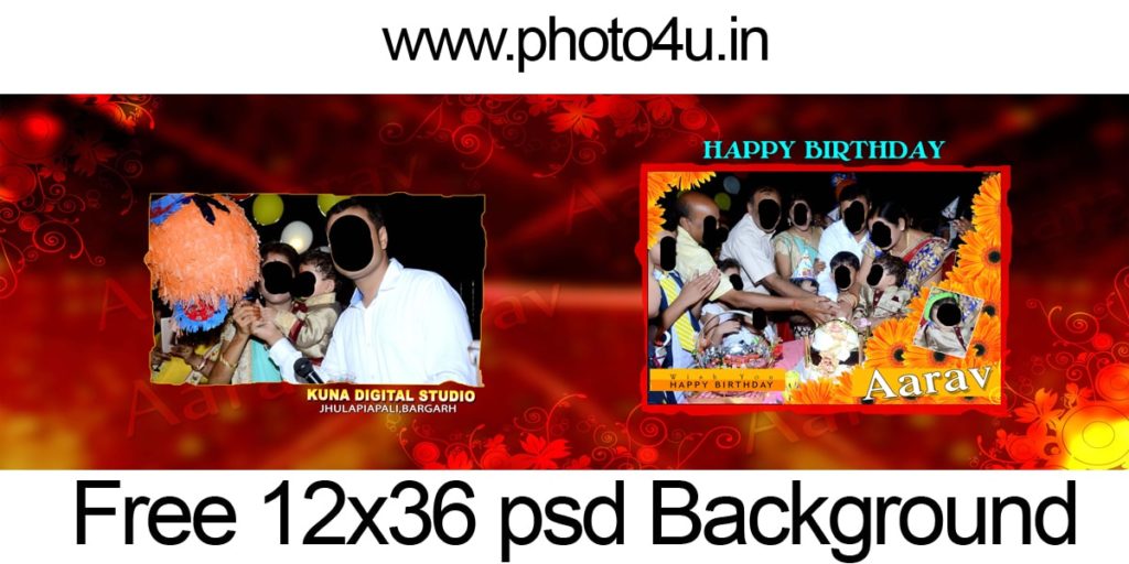 01 birthday album design 12x36 psd background free download