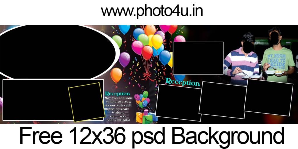 Download Birthday Album Design 12x36 Psd Background Free Download 30 Photo4u In PSD Mockup Templates