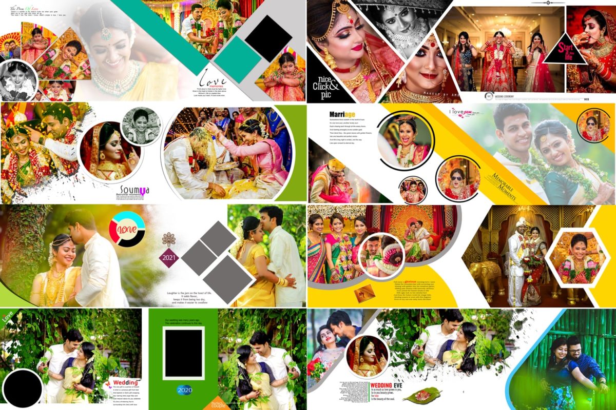wedding album design pages psd